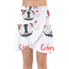 English Bulldog T- Shirt English Bulldog Merry Christmas T- Shirt (1) Wrap Front Skirt by ZUXUMI