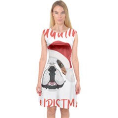 English Bulldog T- Shirt English Bulldog Merry Christmas T- Shirt (2) Capsleeve Midi Dress by ZUXUMI