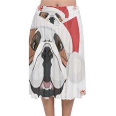 English Bulldog T- Shirt English Bulldog Merry Christmas T- Shirt (2) Velvet Flared Midi Skirt by ZUXUMI