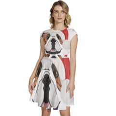 English Bulldog T- Shirt English Bulldog Merry Christmas T- Shirt (2) Cap Sleeve High Waist Dress by ZUXUMI