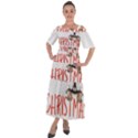 English Bulldog T- Shirt English Bulldog Merry Christmas T- Shirt (3) Shoulder Straps Boho Maxi Dress  View1