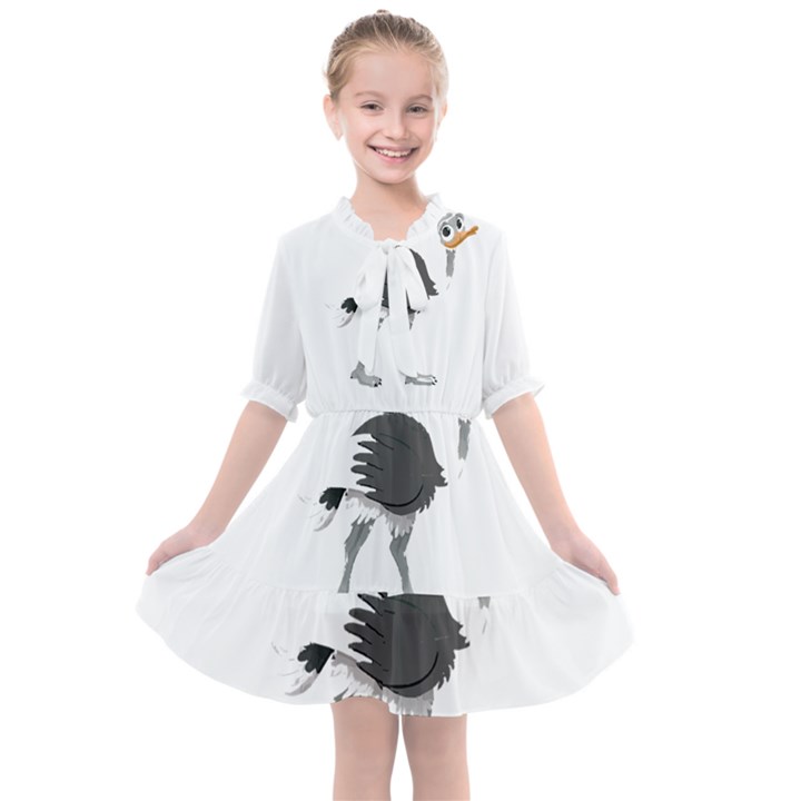 Ostrich T-shirtsteal Your Heart Ostrich 09 T-shirt Kids  All Frills Chiffon Dress