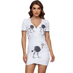 Ostrich T-shirtsteal Your Heart Ostrich 09 T-shirt Low Cut Cap Sleeve Mini Dress by EnriqueJohnson