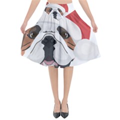 English Bulldog T- Shirt English Bulldog Merry Christmas T- Shirt (4) Flared Midi Skirt by ZUXUMI