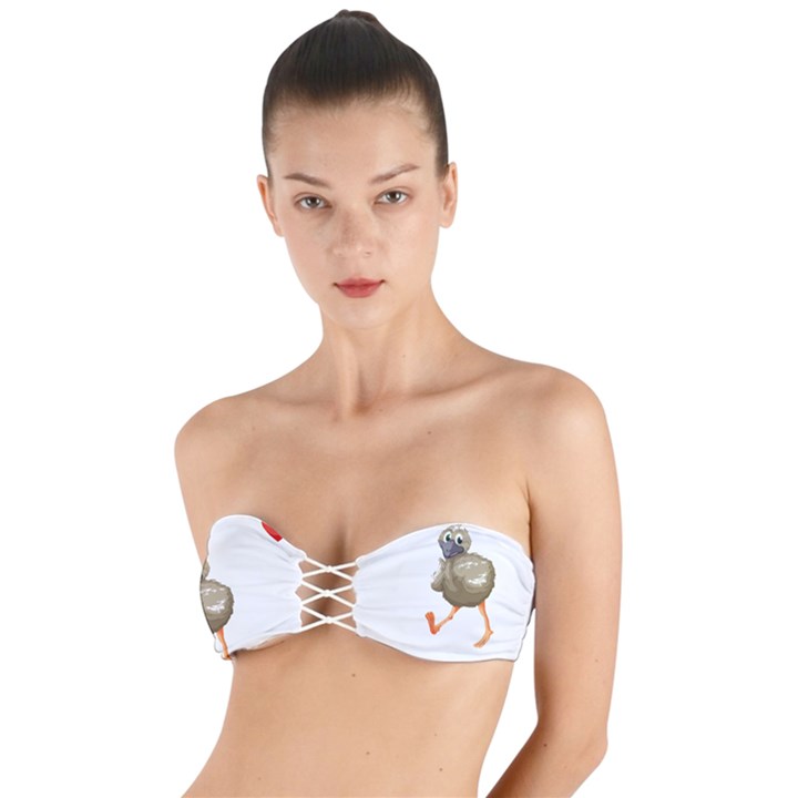 Ostrich T-shirtsteal Your Heart Ostrich 36 T-shirt Twist Bandeau Bikini Top