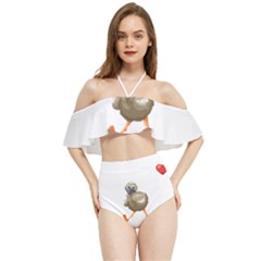 Ostrich T-shirtsteal Your Heart Ostrich 36 T-shirt Halter Flowy Bikini Set  by EnriqueJohnson