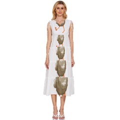 Ostrich T-shirtsteal Your Heart Ostrich 36 T-shirt V-neck Drawstring Shoulder Sleeveless Maxi Dress