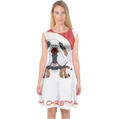 English Bulldog T- Shirt English Bulldog Merry Christmas T- Shirt (8) Capsleeve Midi Dress by ZUXUMI