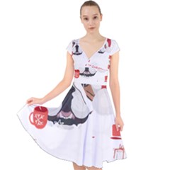 English Bulldog T- Shirt English Bulldog Merry Christmas T- Shirt Cap Sleeve Front Wrap Midi Dress by ZUXUMI