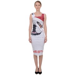 English Bulldog T- Shirt English Bulldog Merry Christmas T- Shirt Sleeveless Pencil Dress by ZUXUMI