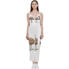 Ostrich T-shirtwhite Look Calm Ostrich 23 T-shirt (1) V-neck Camisole Jumpsuit by EnriqueJohnson