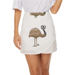 Ostrich T-shirtwhite Look Calm Ostrich 23 T-shirt (1) Mini Front Wrap Skirt