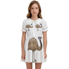 Ostrich T-shirtwhite Look Calm Ostrich 23 T-shirt (1) Kids  Sweet Collar Dress by EnriqueJohnson