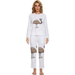 Ostrich T-shirtwhite Look Calm Ostrich 23 T-shirt (1) Womens  Long Sleeve Lightweight Pajamas Set by EnriqueJohnson