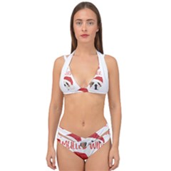 English Bulldog T- Shirt English Bulldog Mulled Wine Christmas T- Shirt Double Strap Halter Bikini Set by ZUXUMI