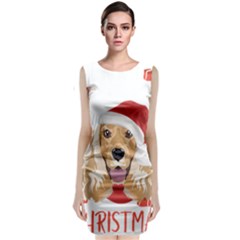 English Cocker Spaniel T- Shirt English Cocker Spaniel Merry Christmas T- Shirt (1) Sleeveless Velvet Midi Dress by ZUXUMI