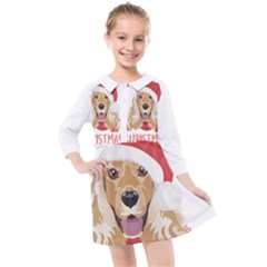 English Cocker Spaniel T- Shirt English Cocker Spaniel Merry Christmas T- Shirt (1) Kids  Quarter Sleeve Shirt Dress by ZUXUMI