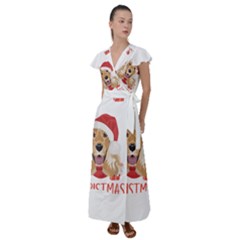 English Cocker Spaniel T- Shirt English Cocker Spaniel Merry Christmas T- Shirt (1) Flutter Sleeve Maxi Dress by ZUXUMI