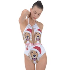 English Cocker Spaniel T- Shirt English Cocker Spaniel Merry Christmas T- Shirt (2) Plunge Cut Halter Swimsuit by ZUXUMI