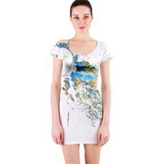 Owl Artwork T-shirtbarn Owl Reversed Colors T-shirt Short Sleeve Bodycon Dress by EnriqueJohnson