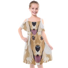 English Cocker Spaniel T- Shirt English Cocker Spaniel Merry Christmas T- Shirt (3) Kids  Cut Out Shoulders Chiffon Dress by ZUXUMI