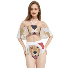 English Cocker Spaniel T- Shirt English Cocker Spaniel Merry Christmas T- Shirt (3) Halter Flowy Bikini Set  by ZUXUMI