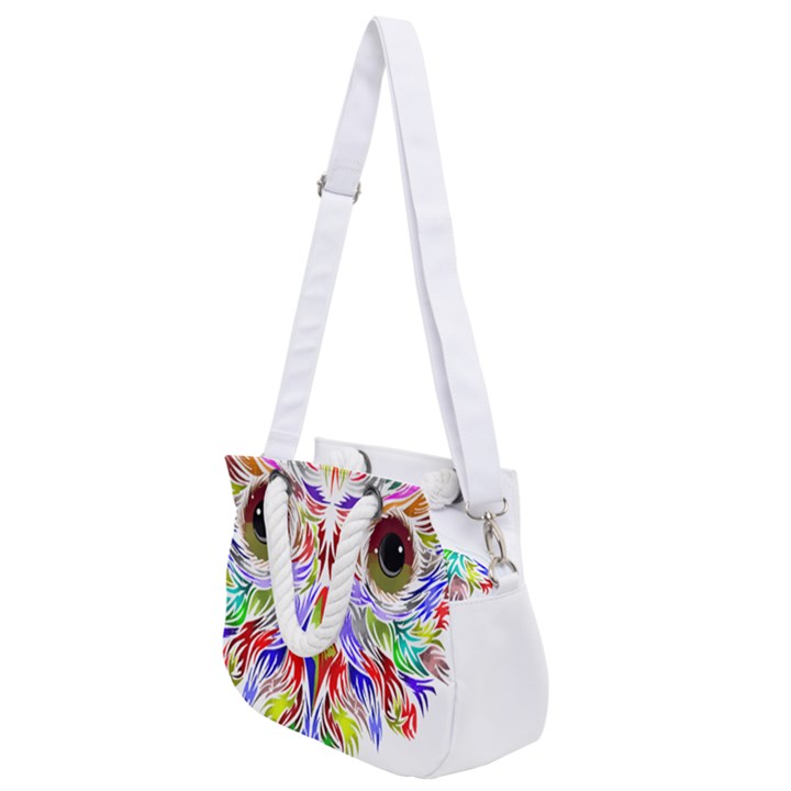 Owl T-shirtowl Color Full For Light Color T-shirt T-shirt Rope Handles Shoulder Strap Bag