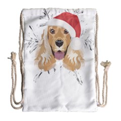 English Cocker Spaniel T- Shirt English Cocker Spaniel Merry Christmas T- Shirt Drawstring Bag (large) by ZUXUMI