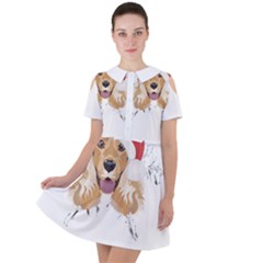 English Cocker Spaniel T- Shirt English Cocker Spaniel Merry Christmas T- Shirt Short Sleeve Shoulder Cut Out Dress  by ZUXUMI