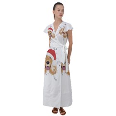 English Cocker Spaniel T- Shirt English Cocker Spaniel Merry Christmas T- Shirt Flutter Sleeve Maxi Dress by ZUXUMI