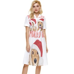 English Cocker Spaniel T- Shirt English Cocker Spaniel Mulled Wine Christmas T- Shirt Button Top Knee Length Dress by ZUXUMI