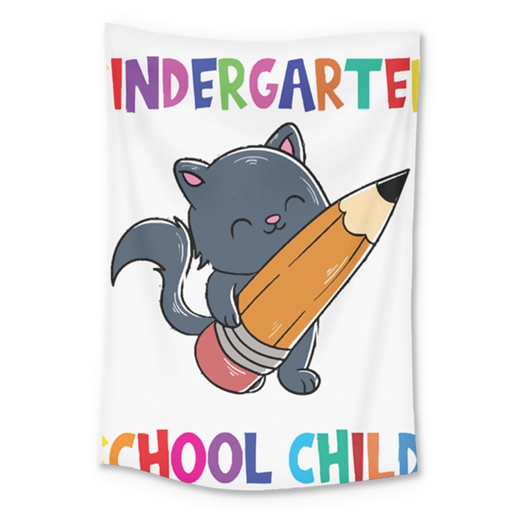 Enrollment Boy T- Shirt Goodbye Kindergarten I Am A Schoolchild Now! T- Shirt (3) Large Tapestry