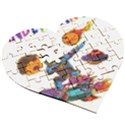 Enrollment Boy T- Shirt Goodbye Kindergarten I Am A Schoolchild Now! T- Shirt Wooden Puzzle Heart View3