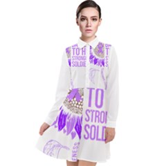 Epilepsy Awareness T- Shirt Epilepsy Awareness Sunflower God Give The Hardest Battles T- Shirt Long Sleeve Chiffon Shirt Dress by ZUXUMI