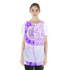 Epilepsy Awareness T- Shirt Epilepsy Awareness Sunflower God Give The Hardest Battles T- Shirt Skirt Hem Sports Top by ZUXUMI