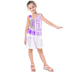 Epilepsy Awareness T- Shirt Epilepsy Awareness Sunflower God Give The Hardest Battles T- Shirt Kids  Sleeveless Dress by ZUXUMI