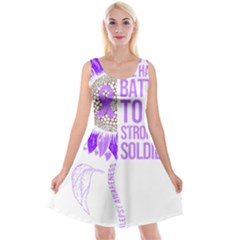 Epilepsy Awareness T- Shirt Epilepsy Awareness Sunflower God Give The Hardest Battles T- Shirt Reversible Velvet Sleeveless Dress by ZUXUMI