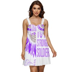 Epilepsy Awareness T- Shirt Epilepsy Awareness Sunflower God Give The Hardest Battles T- Shirt Ruffle Strap Babydoll Chiffon Dress by ZUXUMI