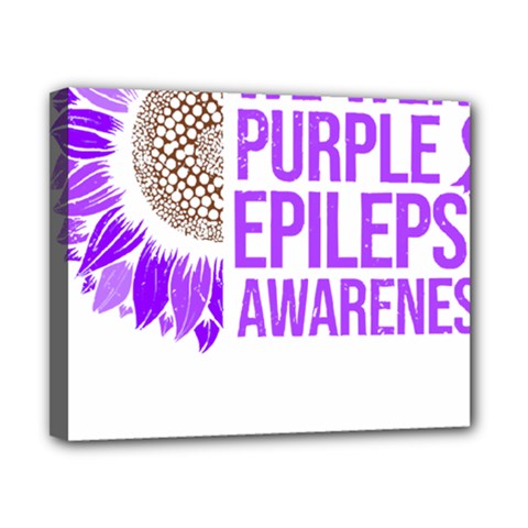 Epilepsy Awareness T- Shirt Epilepsy Awareness Sunflower In November We Wear Purple T- Shirt Canvas 10  X 8  (stretched) by ZUXUMI