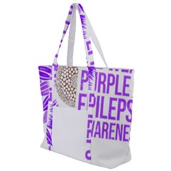 Epilepsy Awareness T- Shirt Epilepsy Awareness Sunflower In November We Wear Purple T- Shirt Zip Up Canvas Bag by ZUXUMI