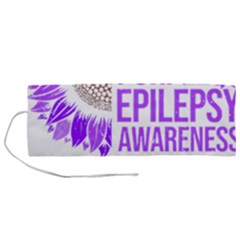 Epilepsy Awareness T- Shirt Epilepsy Awareness Sunflower In November We Wear Purple T- Shirt Roll Up Canvas Pencil Holder (m) by ZUXUMI