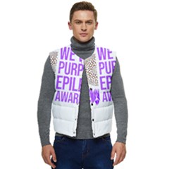 Epilepsy Awareness T- Shirt Epilepsy Awareness Sunflower In November We Wear Purple T- Shirt Men s Button Up Puffer Vest	 by ZUXUMI