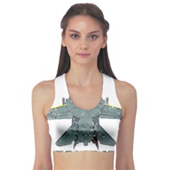 F14 Tomcat Fighter Jet T- Shirt F14 Tomcat Comic Drawing Quote T- Shirt (2) Fitness Sports Bra by ZUXUMI