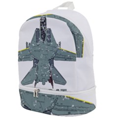 F14 Tomcat Fighter Jet T- Shirt F14 Tomcat Comic Drawing Quote T- Shirt (2) Zip Bottom Backpack by ZUXUMI