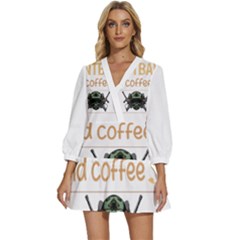 Paintball T-shirtif It Involves Coffee Paintball T-shirt V-neck Placket Mini Dress