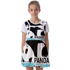 Panda Bear T-shirtcute Panda Bears T-shirt Kids  Short Sleeve Pinafore Style Dress by EnriqueJohnson