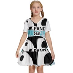 Panda Bear T-shirtcute Panda Bears T-shirt Kids  Short Sleeve Tiered Mini Dress by EnriqueJohnson