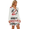 Family Christmas T- Shirt Family Christmas 2022 T- Shirt Long Sleeve Waist Tie Ruffle Velvet Dress View3