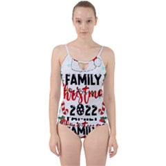 Family Christmas T- Shirt Family Christmas 2022 T- Shirt Cut Out Top Tankini Set by ZUXUMI