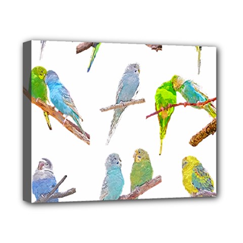 Parakeet T-shirtlots Of Colorful Parakeets - Cute Little Birds T-shirt Canvas 10  X 8  (stretched) by EnriqueJohnson